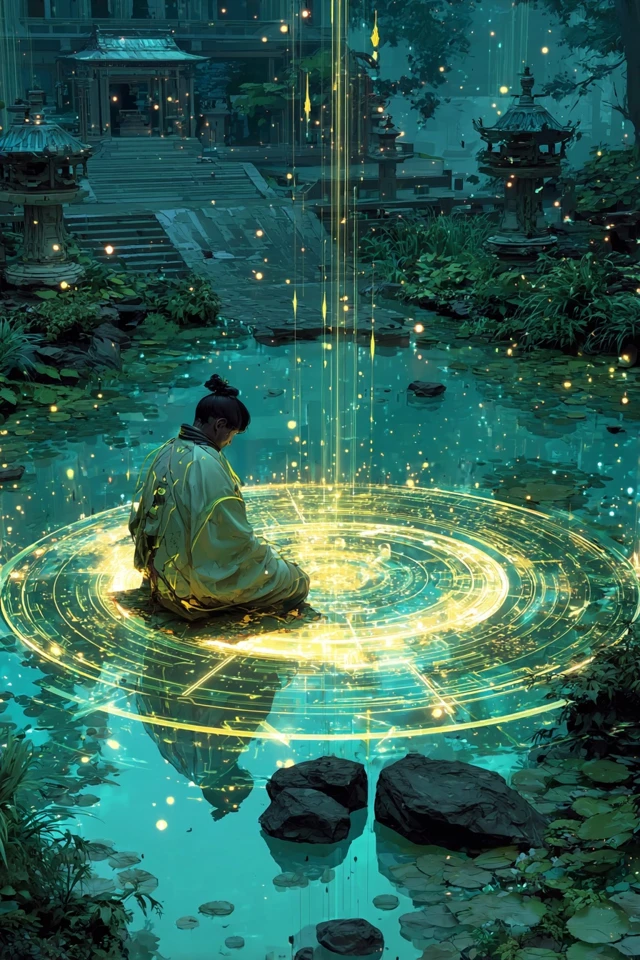 AI Goddess Meditation Zen Garden Surreal Art