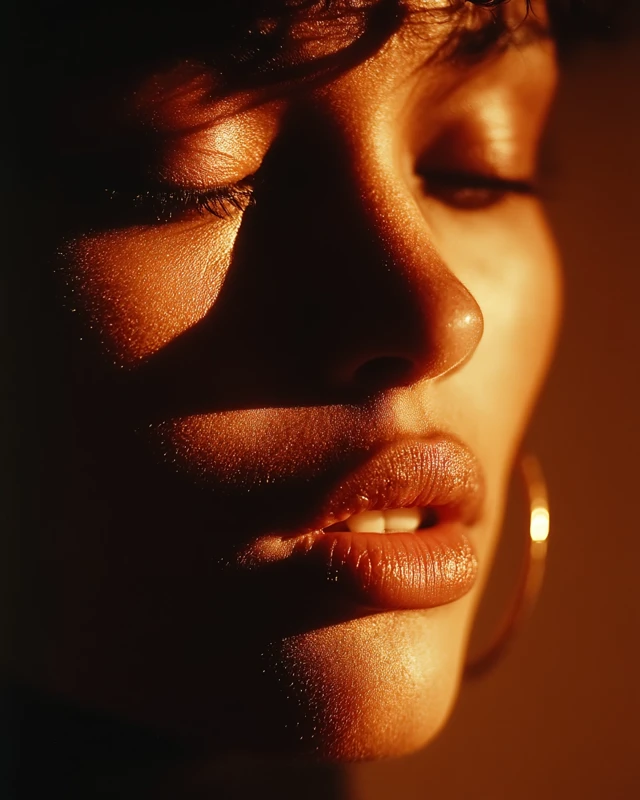 Vintage Portrait of a Face in Silhouette