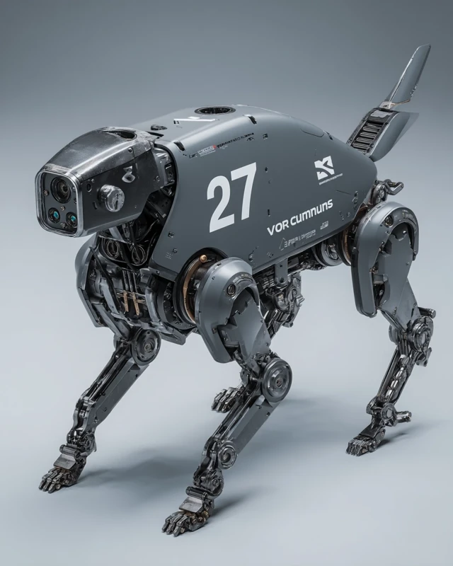Futuristic Robot Dog Design with Advanced Camera System