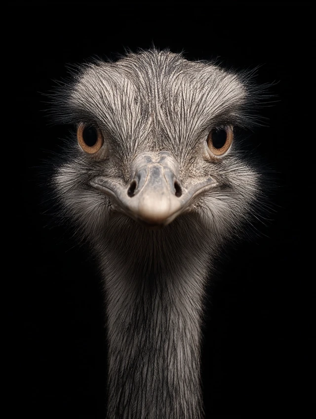 Rhea Bird Frontal Portrait Elegant HD