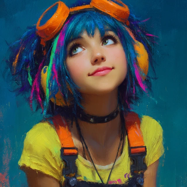 Futuristic Girl Smiling Illustration Art