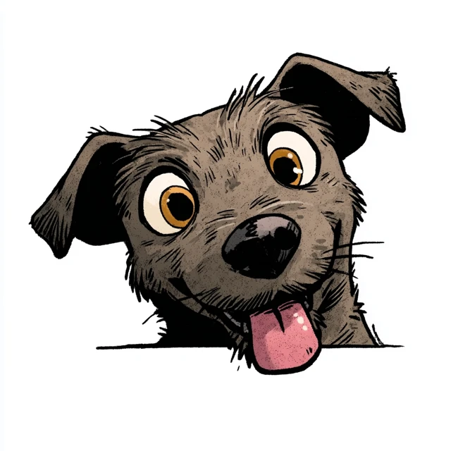 Cartoon Patterdale Terrier Dog Illustration