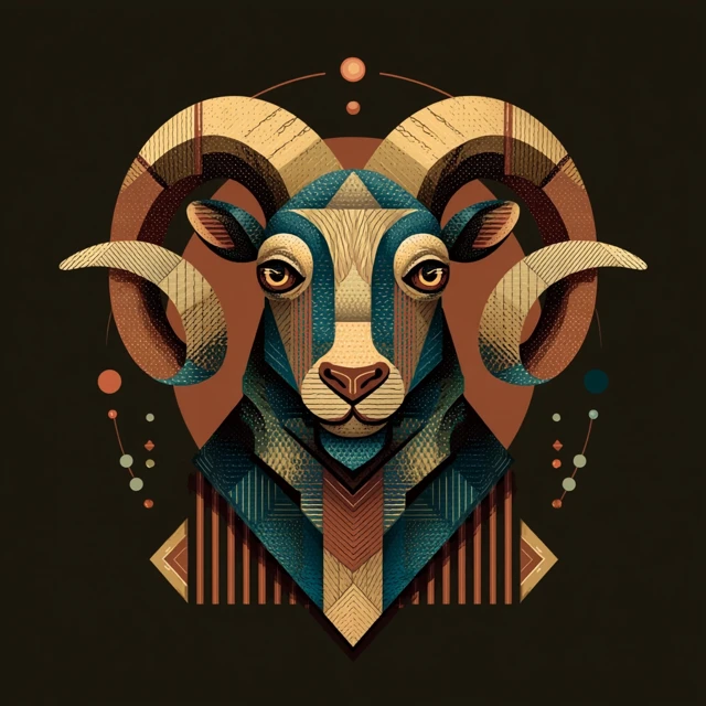 Geometric Ram Head Vector Design