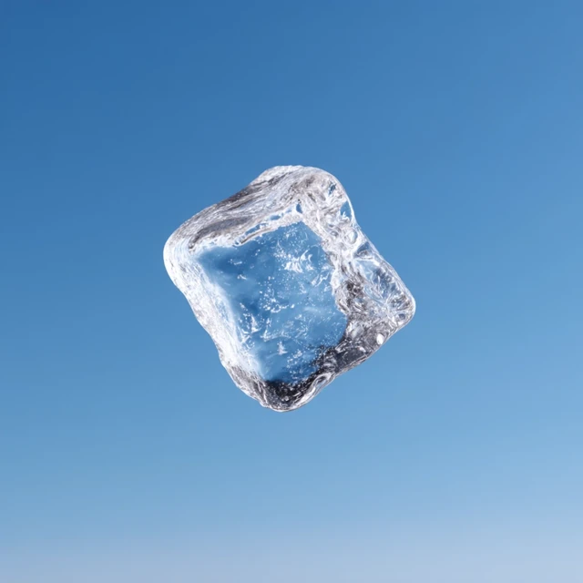 Ice Cubes Floating in Sky Refreshing Cool Image