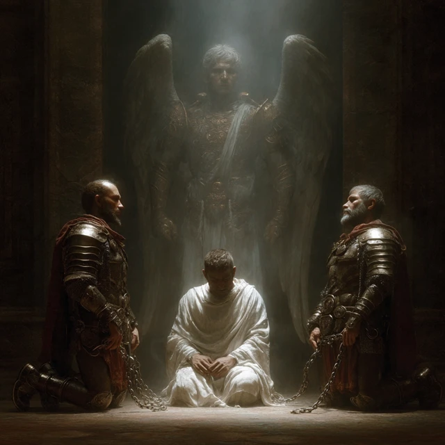 Angel Appears to Peter Dramatic Biblical Scene