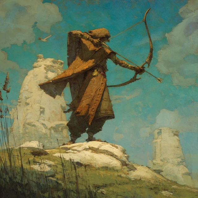Bronze Age Nomad Archer Illustration Art
