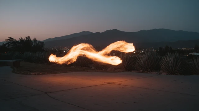 Ethereal Fire Abstract Photo with Blurred Background