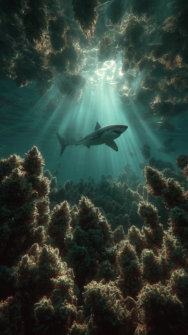 Underwater Shark and Cannabis Nug Dreamscape