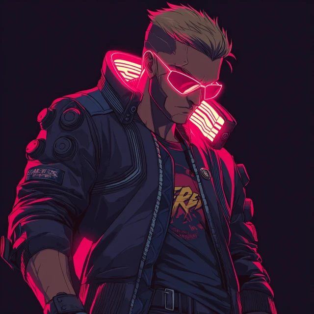 Cyberpunk Fonz A Retro Futuristic Illustration