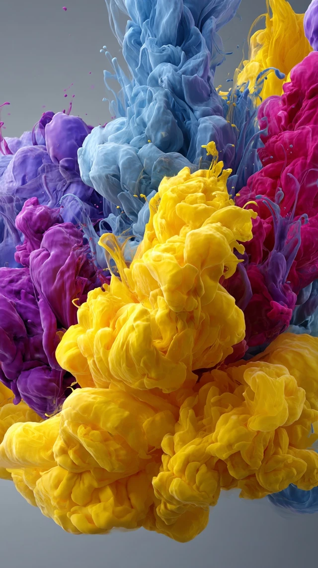 Abstract Smoke Background Fluid Motion Vibrant Colors