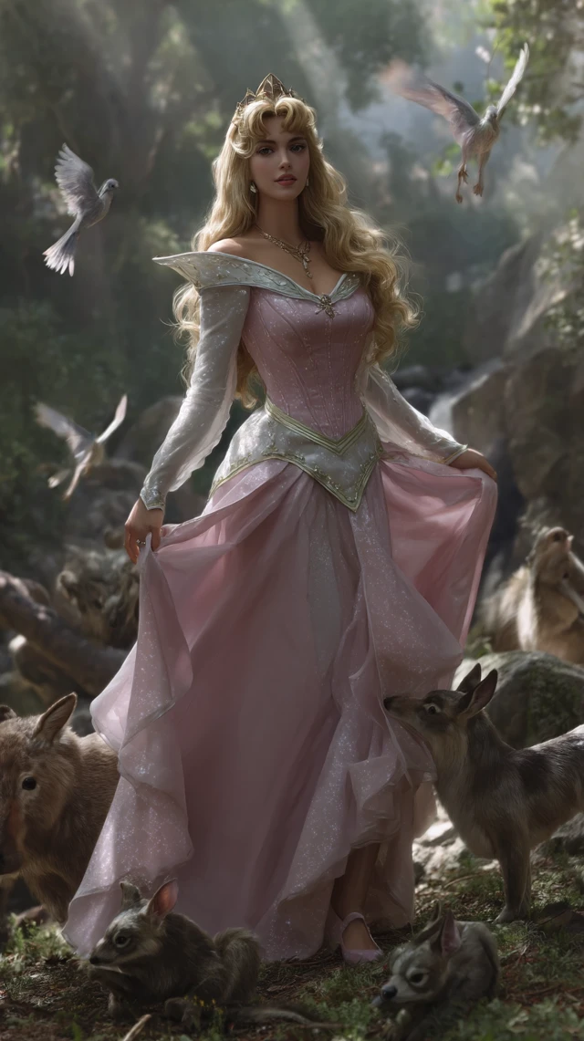 Aurora in Forest: Disney Princess in Pastel Dream