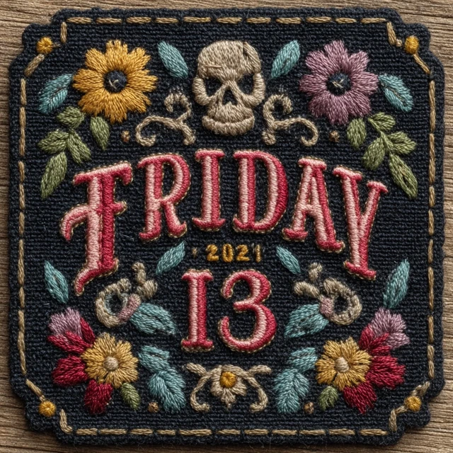 Friday the 13th Embroidered Event Advertisement