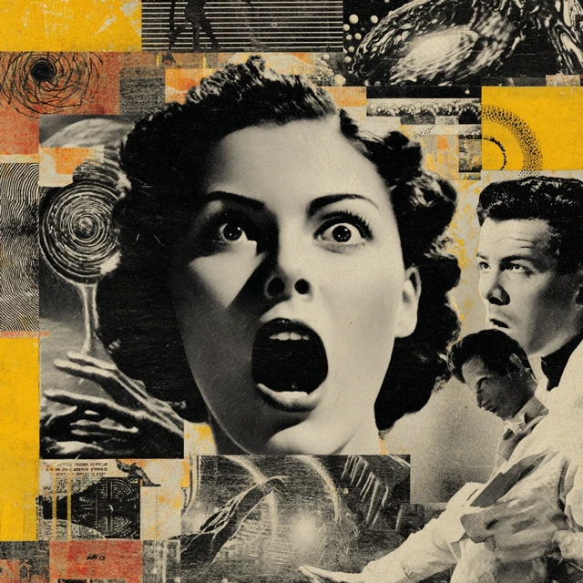 1950s SciFi Horror Movie Poster Collage Art