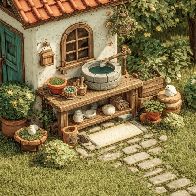 Dog Grooming Garden Setting