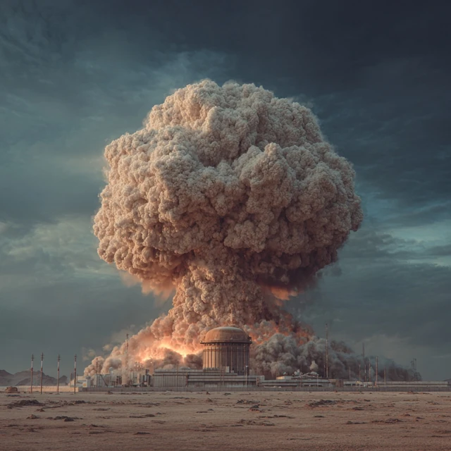 Nuclear Facility Explosion 3D Render