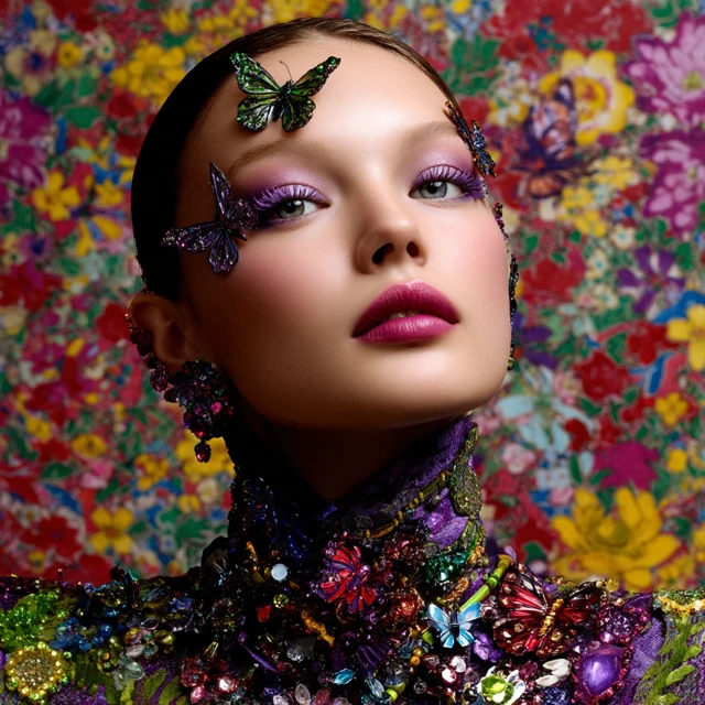 Colorful Face Makeup Jewellery Vogue Inspired