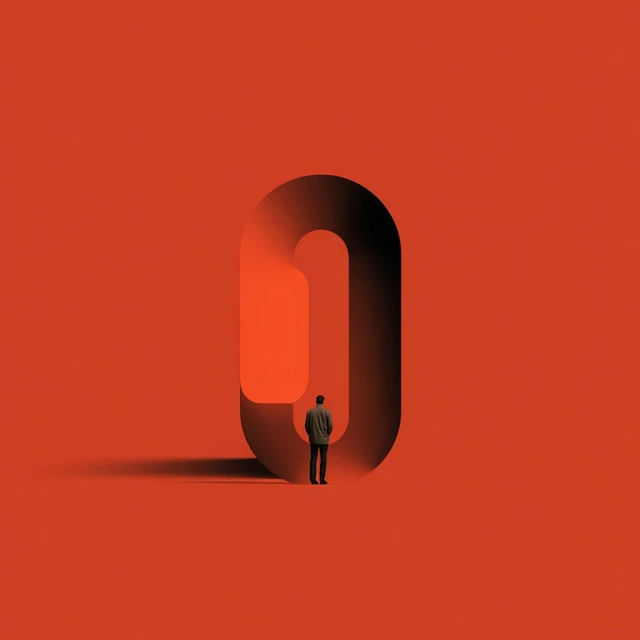 Minimalist Tube Shape Composition Illustration