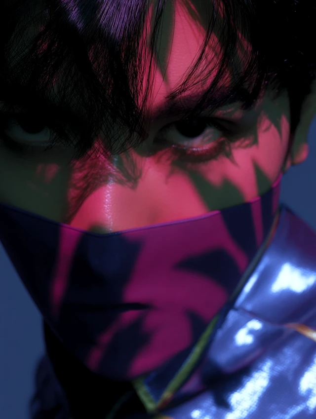 Cyberpunk Portrait with Sunglasses and Blue Hair