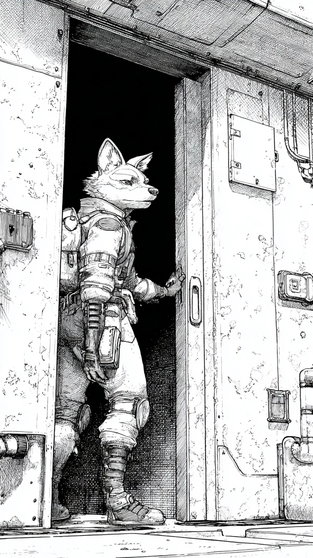 SciFi Anthro Fox Mechanic Graphic Novel Page