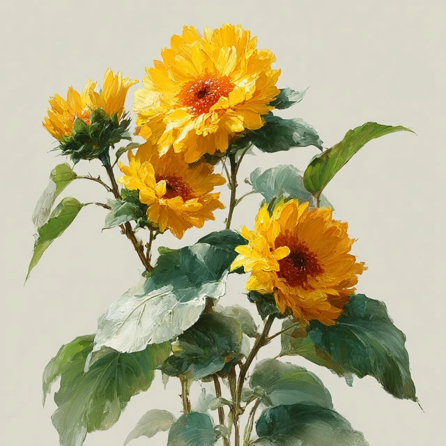 Sunflowers Traditional Chinese Painting Art