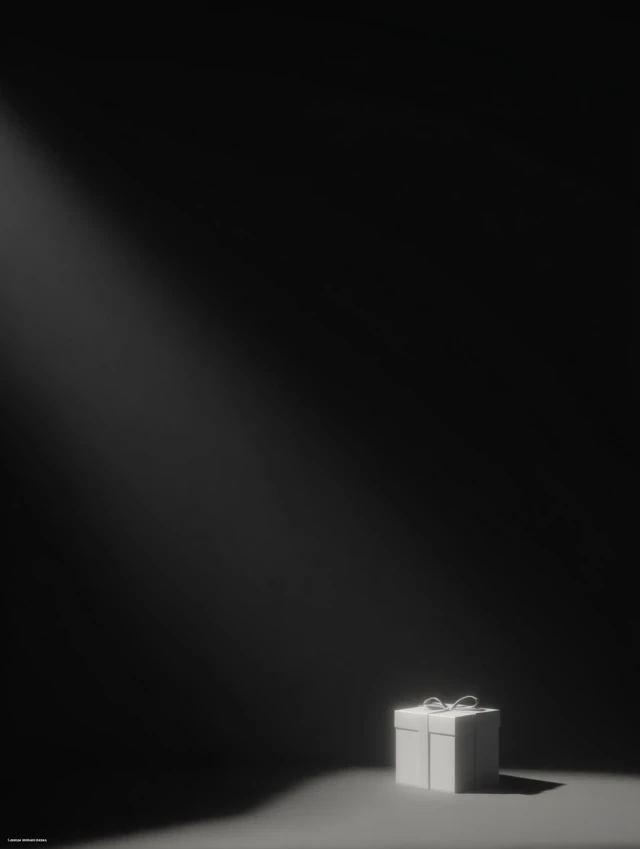 Minimalist 3D Render of a Gift Box Dramatic Lighting