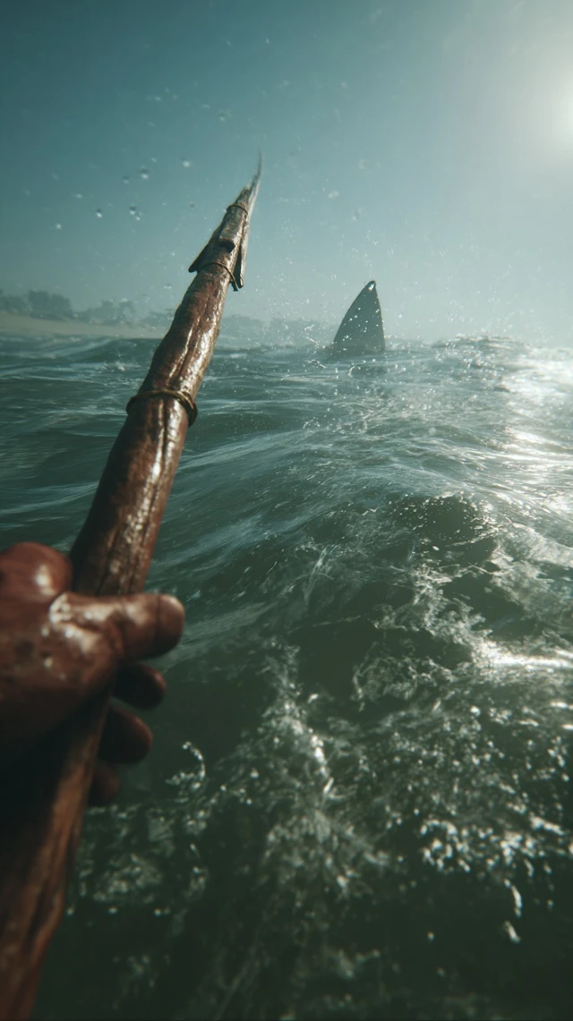 Shark Attack Survival POV Realistic Scene