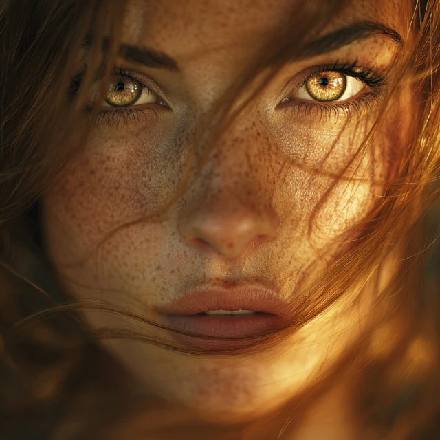Beautiful Woman Portrait Glowing Eyes