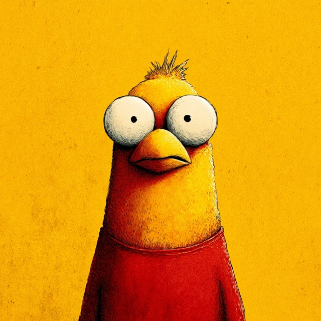 Funny Chicken Illustration Cartoon Character