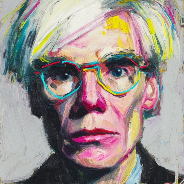 Andy Warhol Painting Neon Portrait Art