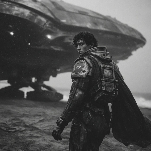 SciFi Film Still Futuristic Astronaut Journey