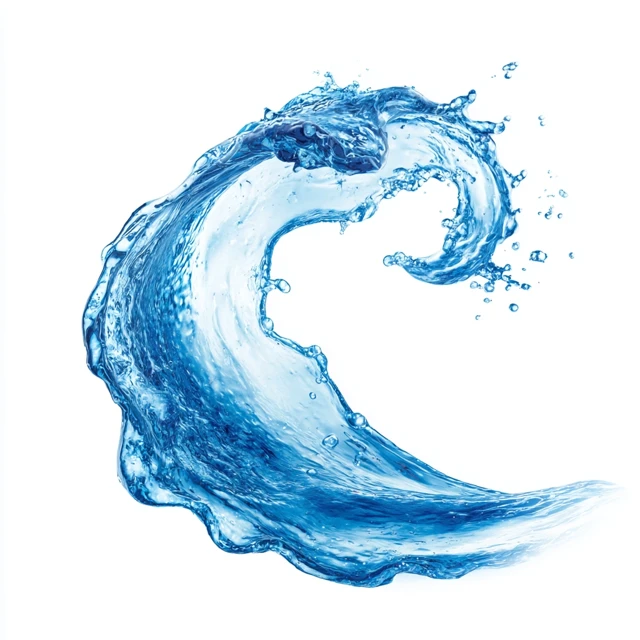 Blue Water Splash Wave Isolated on White Background