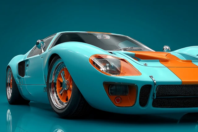 Ford GT 40 Race Car Gulf Colors
