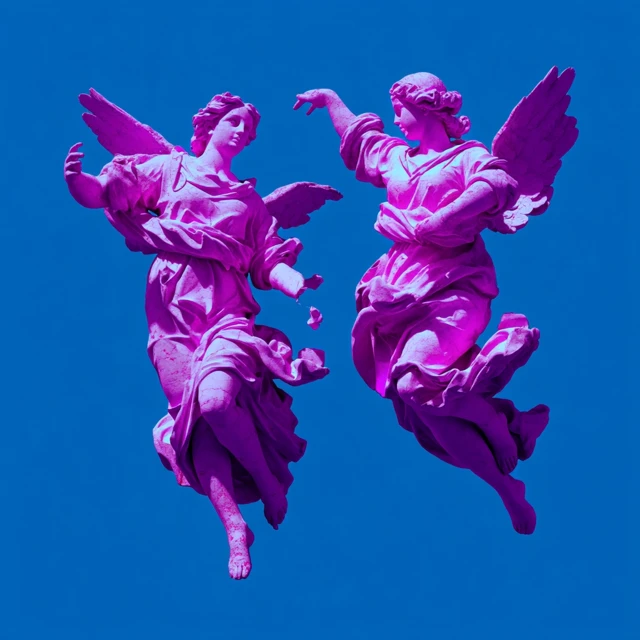 Dancing Angels in Pink and Blue