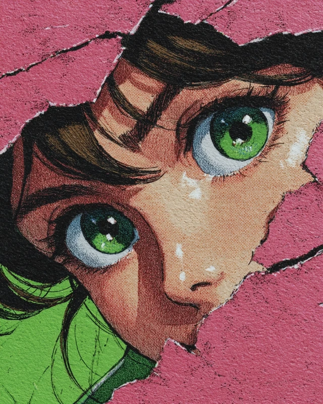 Sailor Jupiter Art Peeking Out Manga Style