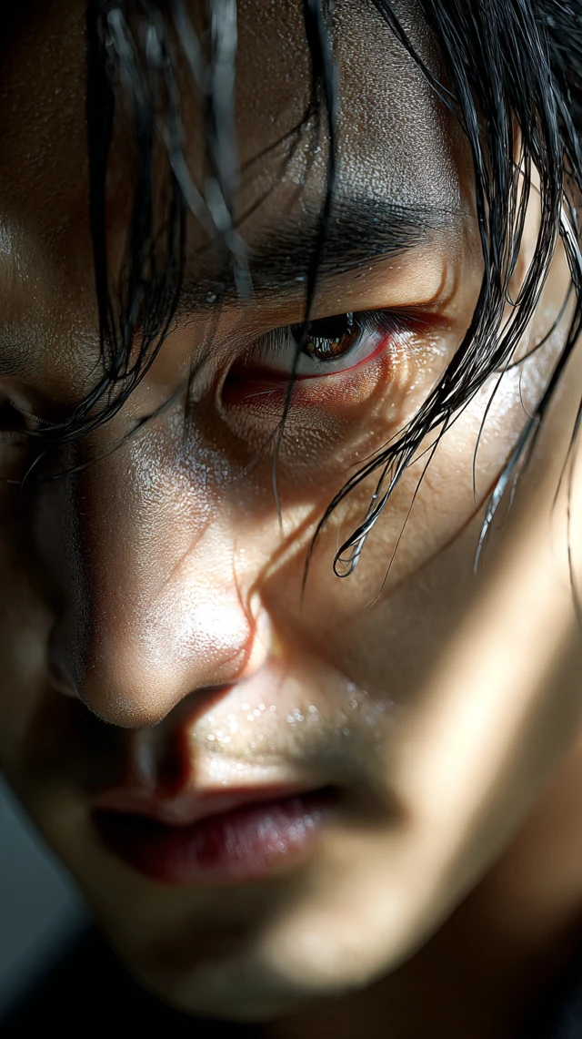 Handsome Korean Male Model Portrait Dramatic Lighting