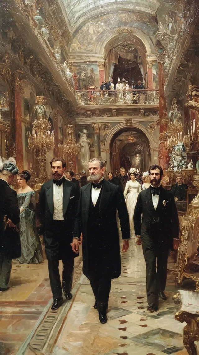 Lavish Spanish Palace Hallway 19th Century