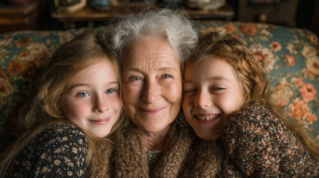 Grandmother and Grandkids Family Bonding