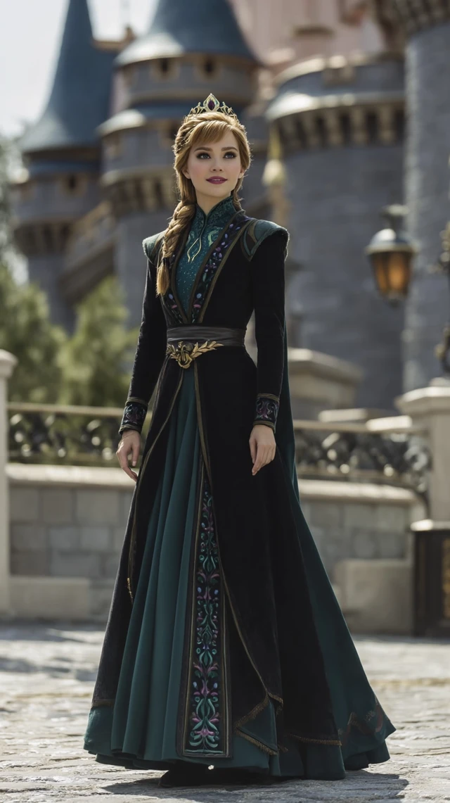 Disneys Anna in Emerald Gown: Animated Realism