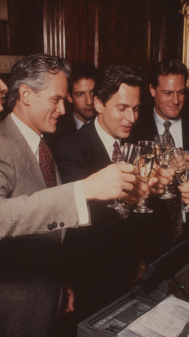 1990s Wall Street Celebration Lawyers in Suits