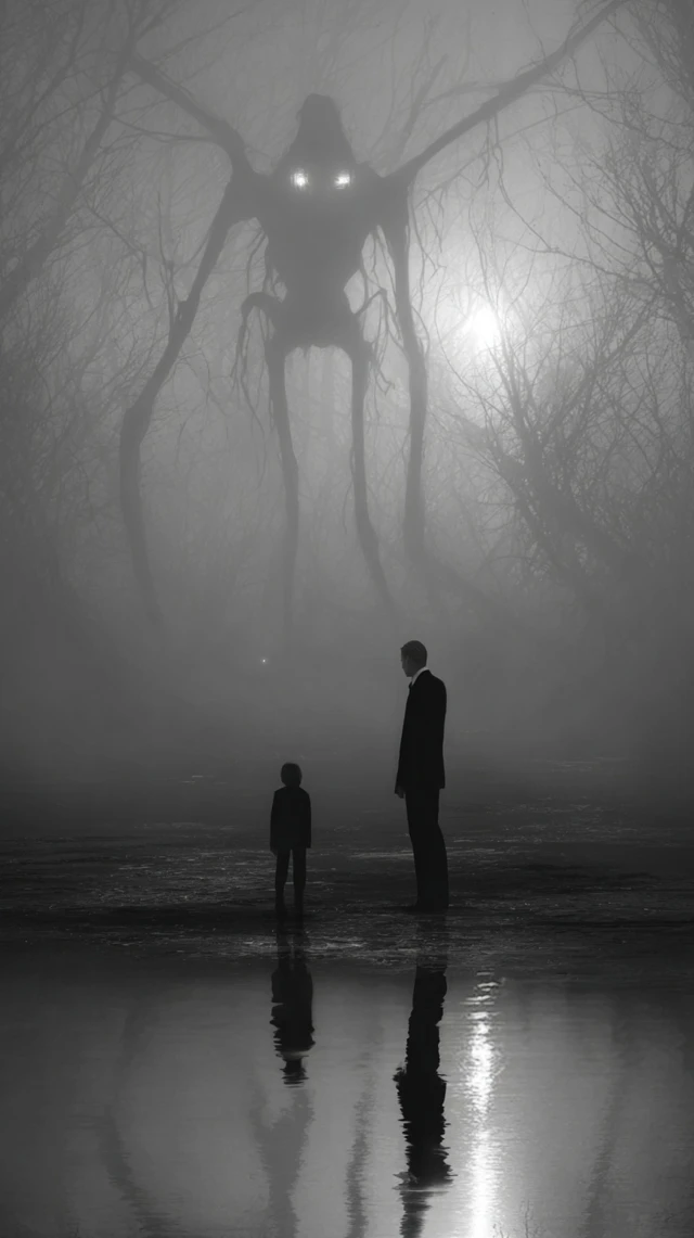 Slenderman Megafauna Creature in a Dark Forest