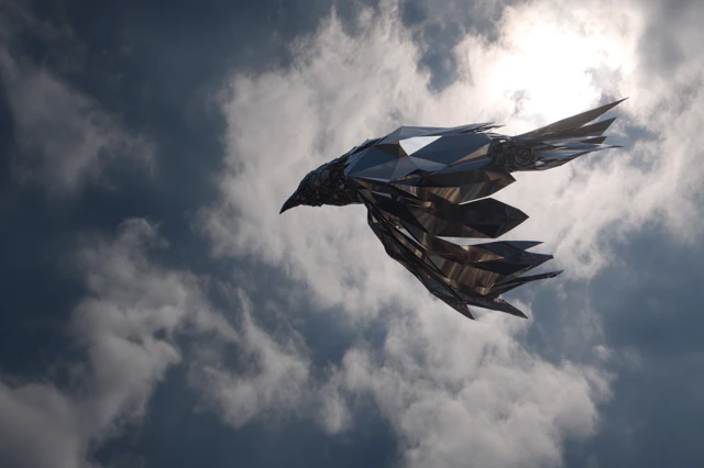 Raven Soaring High Abstract Art