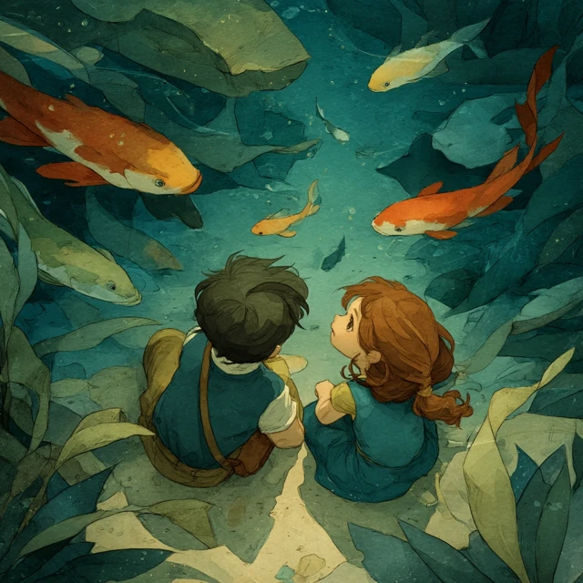 Mermaid Kids Swimming Under Sea Childrens Book