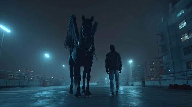 Pegasus Rooftop Encounter Night Cinematic