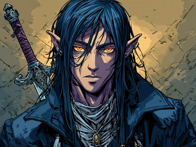 Anime Elven Rogue Vampire Hunter Dungeons and Dragons