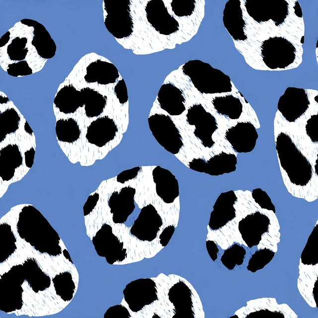 Electric Blue Leopard Print Seamless Pattern