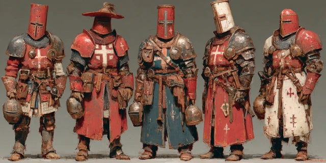 Medieval Knights in Detailed Armor Designs