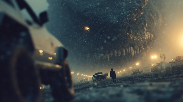 SciFi War Cinematic Still Humans vs Aliens