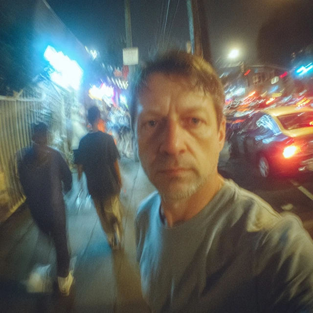Candid iPhone Selfie Night Scene in Los Angeles
