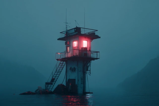 Industrial Desert Architecture Fog Illumination