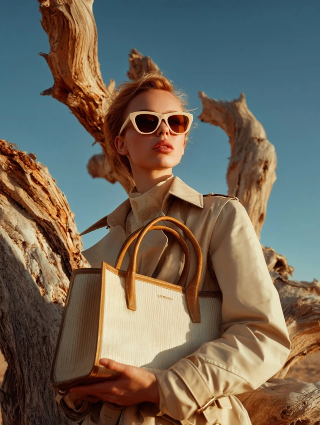 Miu Miu Model in Desert Trench Coat Vogue Photo